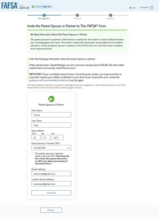 Fafsa guide other parent identity